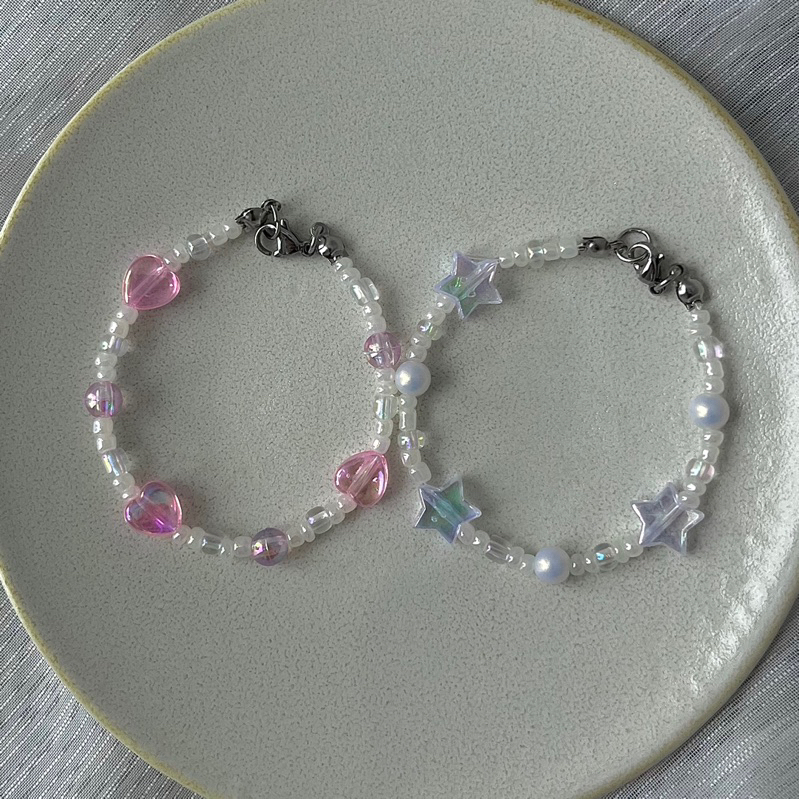 Vòng Tay Hạt Cườm Ngôi Sao Trái Tim Hologram