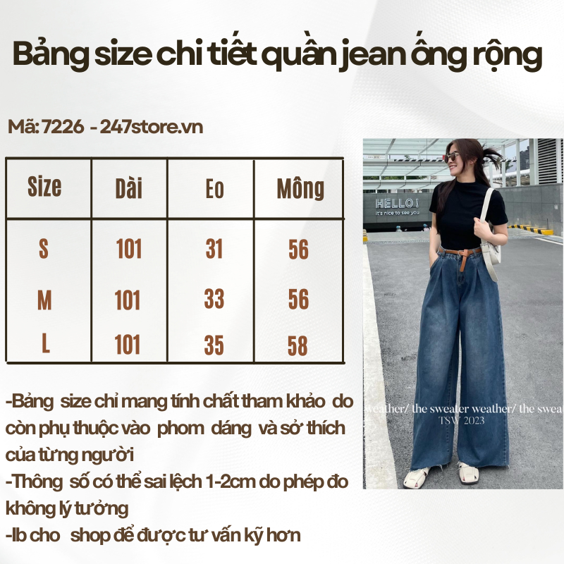 Quần jean xuông ống rộng kèm đai da - 247store.vn - Quanxuongkemdai7226_P0K49