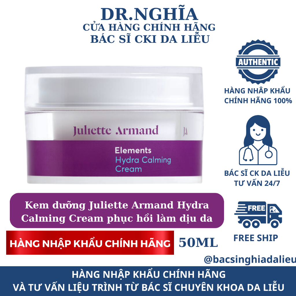 Kem dưỡng ẩm làm dịu cho da nhạy cảm Juliette Armand Hydra Calming Cream 50ml BS NGHĨA