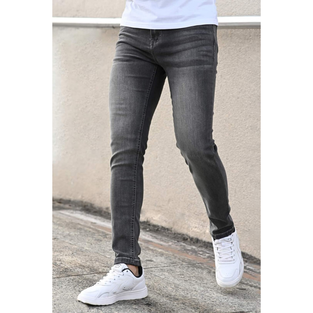 Quần Jean Nam Dáng Côn 🌹 Quần Bò Nam Ống Côn Co Giãn Skinny Ôm 🏵️ Phong Cách Hàn, jean trơn