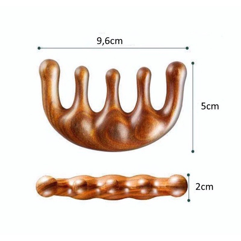Lược massage gỗ Đàn Hương mát xa lưu thông máu não, thư giãn toàn thân cho giấc ngủ sâu Bé Khỏe Mẹ đẹp