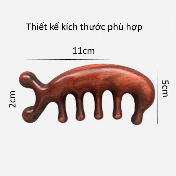 Lược massage gỗ Đàn Hương mát xa lưu thông máu não, thư giãn toàn thân cho giấc ngủ sâu Bé Khỏe Mẹ đẹp