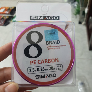 Cước câu cá | Dây dù làm thẻo câu cá PE carbon Simago 20m