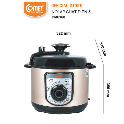 Nồi áp suất cơ đa năng COMET CM6160 - 5L - 1000W - BH 12 THÁNG