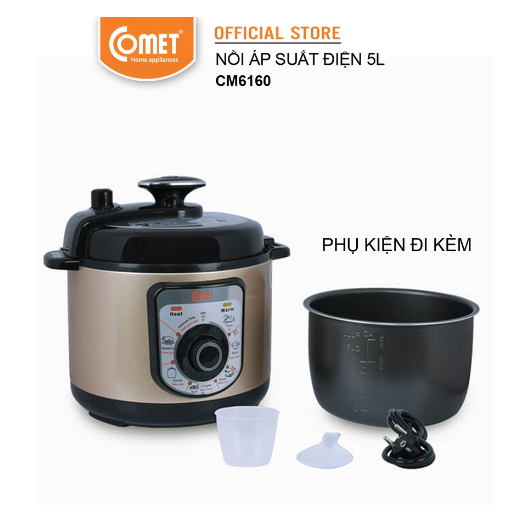 Nồi áp suất cơ đa năng COMET CM6160 - 5L - 1000W - BH 12 THÁNG