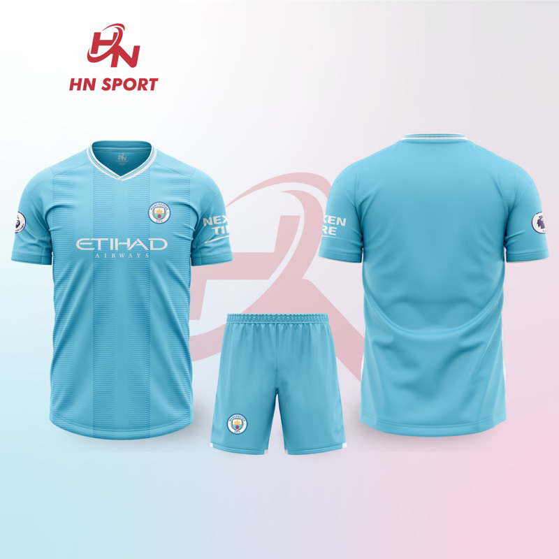 Bộ Bóng Đá Mancity xanh 2023