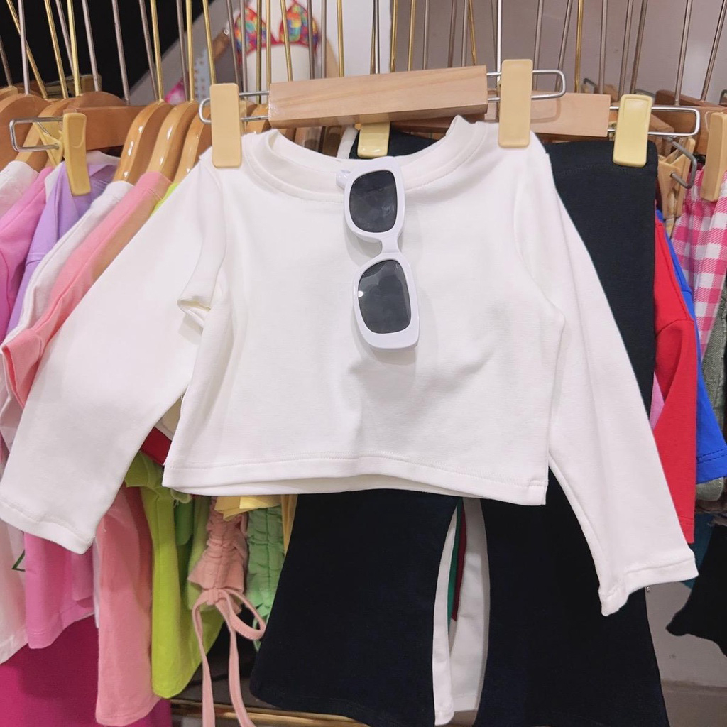 Áo Croptop Dài Tay Bé Gái Vải Zip Co Dãn Mạnh, Dễ Phối Đồ - BabyBoo - PiBo Store