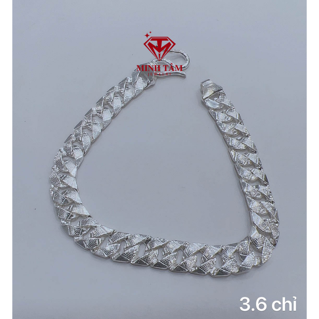 Lắc tay bạc nam bản nhỏ chất liệu bạc ta Minh Tâm Jewelry