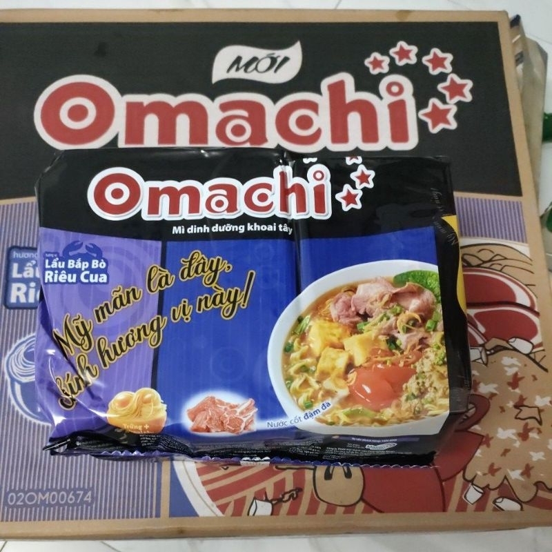 Mì omachi lẩu riêu cua bắp bò