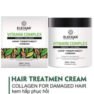 Hấp phục hồi eleckar pro x2 keratin collagen phục hồi tóc chuyên sâu 500ml