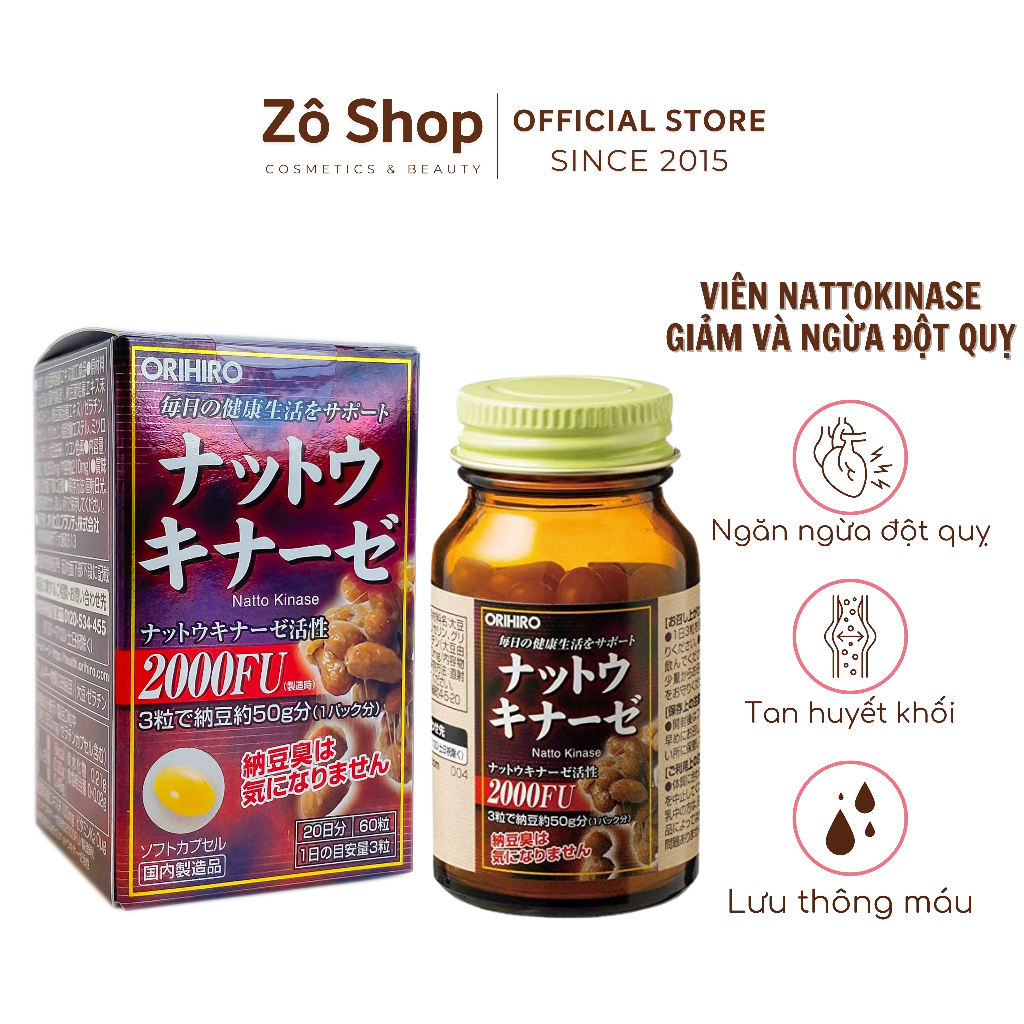 Viên phòng ngừa và hỗ trợ giảm đột quỵ - Orihiro Nattokinase 2000FU