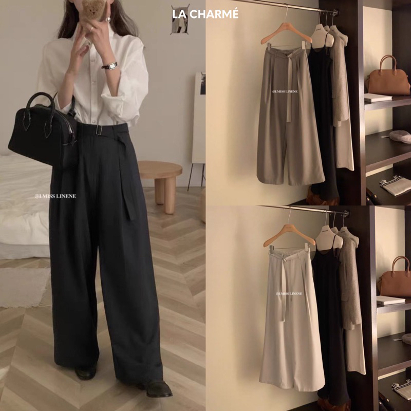 Quần culottes kèm đai IMISS LINENE 20029
