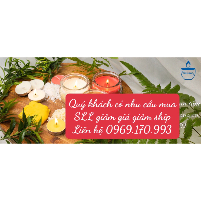 Set 6 ly hoa sen + 0.6 kg bơ + 6 bấc tự làm nến dâng phật, cúng dường