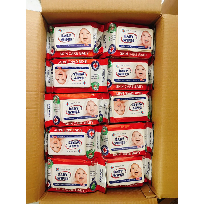 Khăn ướt Baby Wipes 10 gói - thùng 50 gói 80gram