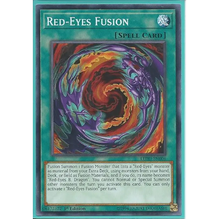 Thẻ bài Yu-Gi-Oh Tiếng Anh - LEDU-EN006 Red-Eyes Fusion – COMMON