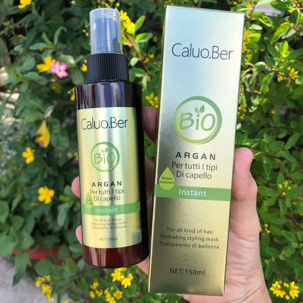 Xịt dưỡng xả khô Caluo.ber BIO ARGAN Instant Hydrating Styling Mask làm phồng tóc 150ml