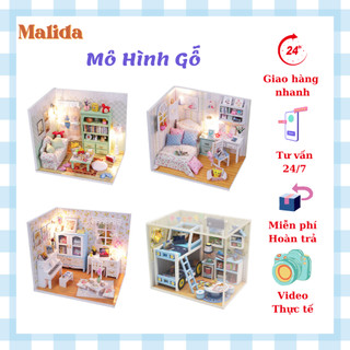 DD Mô hình lắp ráp nhà gỗ, mô hình nhà búp bê lắp ghép DIY thủ công