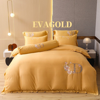 Bộ Chăn Ga Vải Lụa Thái Cao Cấp 5 Món