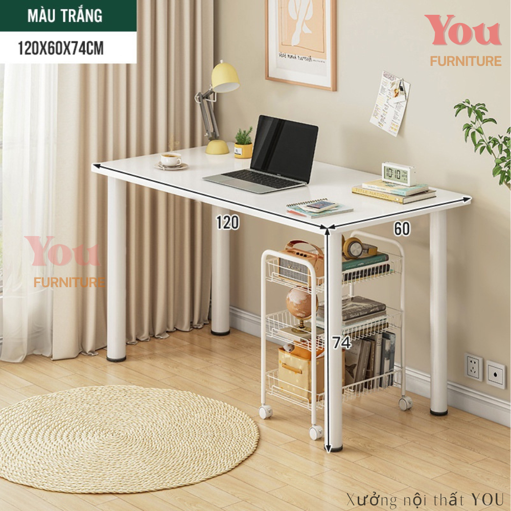 Bàn học gỗ sinh viên, Bàn làm việc cao hàn quốc đẹp, Bàn ăn decor phòng, bàn học ikea gỗ dài 80cm 1m 1m2, bàn chân tròn