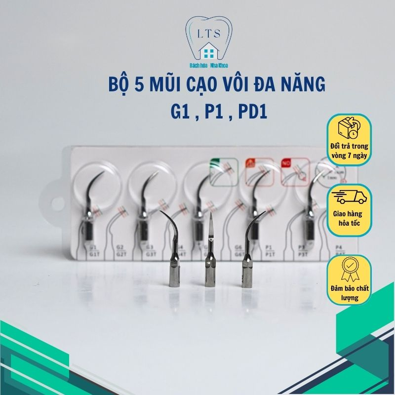 Bộ 5 mũi cạo vôi đa năng