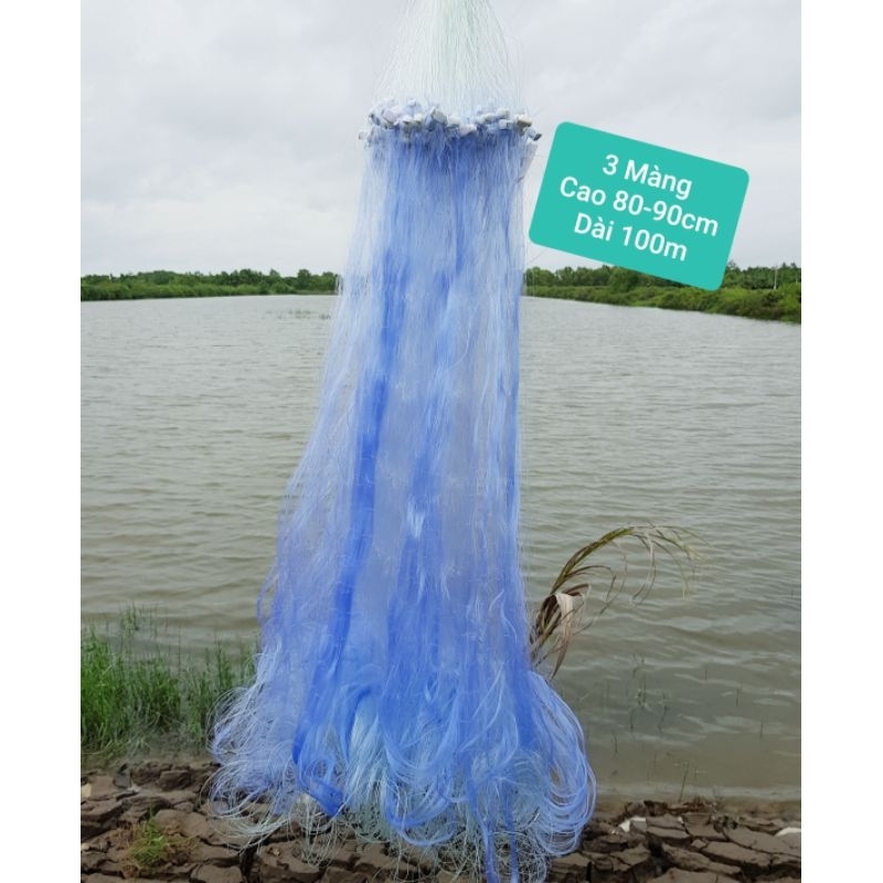Lưới Đánh Cá 3 Màng Cao Cấp - Cao 80 - 90Cm, Dài 100 Mét, Nặng Gần 1Kg