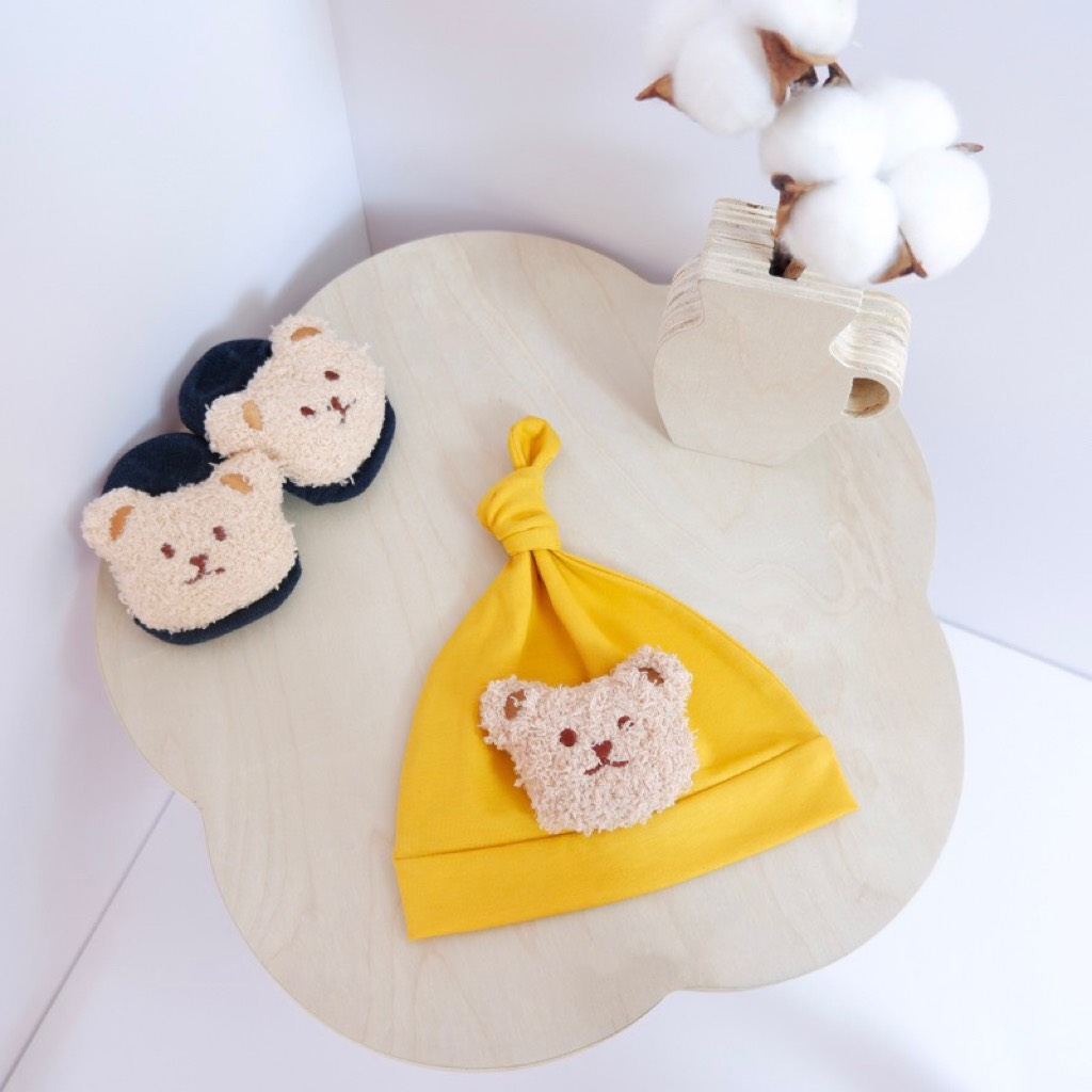 Mũ nón gấu bông đáng yêu cho bé. Chất cotton thoáng mát Size 3-10kg