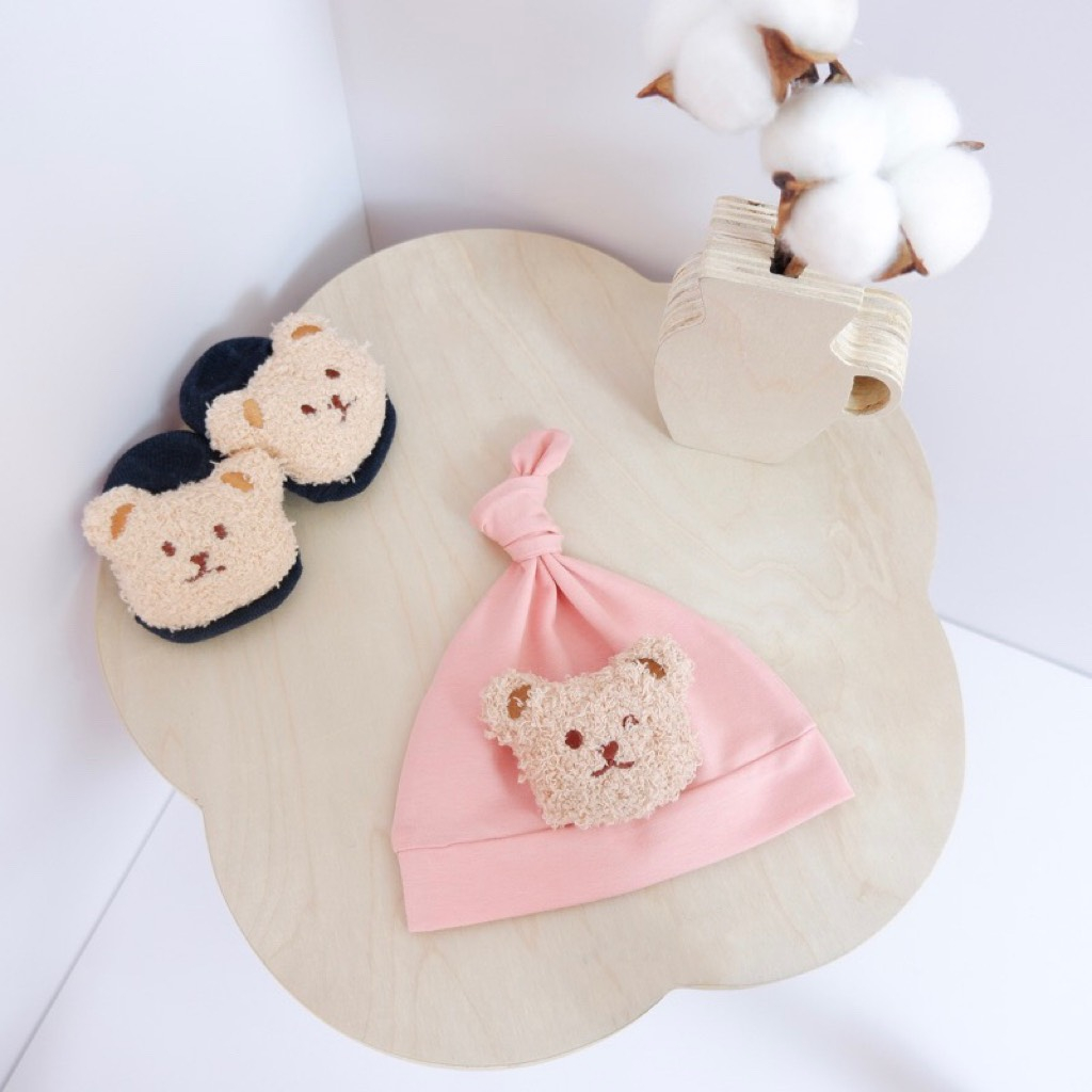 Mũ nón gấu bông đáng yêu cho bé. Chất cotton thoáng mát Size 3-10kg