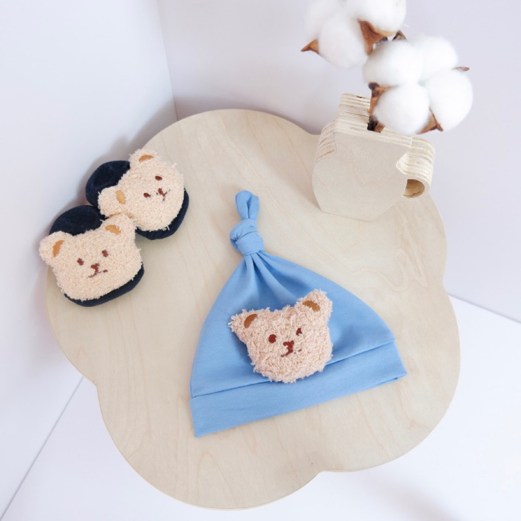 Mũ nón gấu bông đáng yêu cho bé. Chất cotton thoáng mát Size 3-10kg