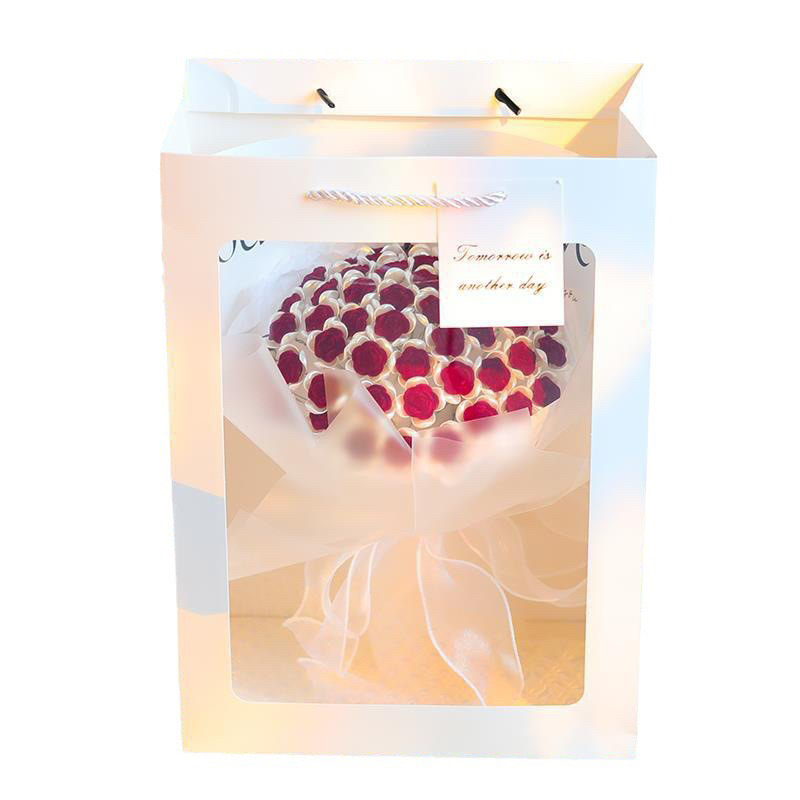 TẶNG ĐÈN Set vật liệu tự làm bó hoa hồng 33 bông 52 bông làm quà tặng hoa trang trí handmade quà tặng đẹp