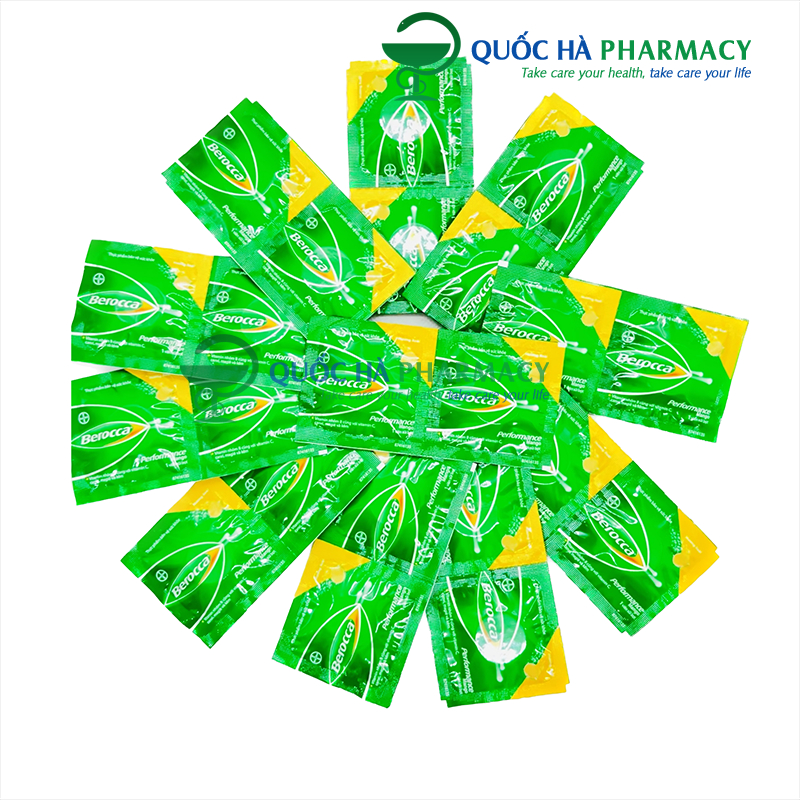 Viên sủi Berocca gói 1 viên - hộp 24 viên - HD: 11/23 Vị xoài - Quốc Hà Pharmacy