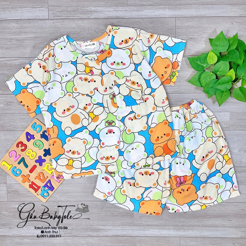 Đồ tole/lanh bé trai tay ngắn quần đùi GAUBABYTOLE, vải loại 1, thấm hút tốt