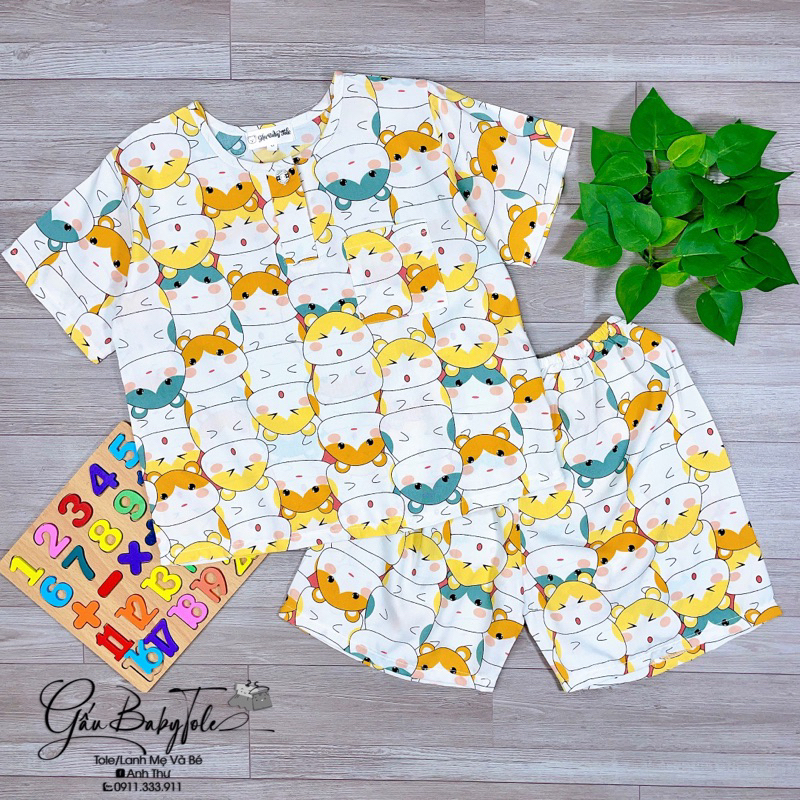 Đồ tole/lanh bé trai tay ngắn quần đùi GAUBABYTOLE, vải loại 1, thấm hút tốt