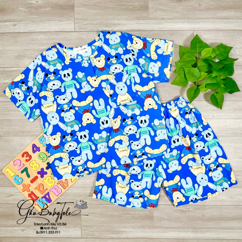 Đồ tole/lanh bé trai tay ngắn quần đùi GAUBABYTOLE, vải loại 1, thấm hút tốt