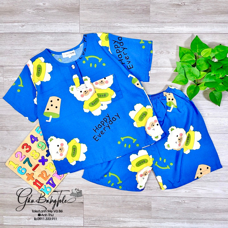 Đồ tole/lanh bé trai tay ngắn quần đùi GAUBABYTOLE, vải loại 1, thấm hút tốt