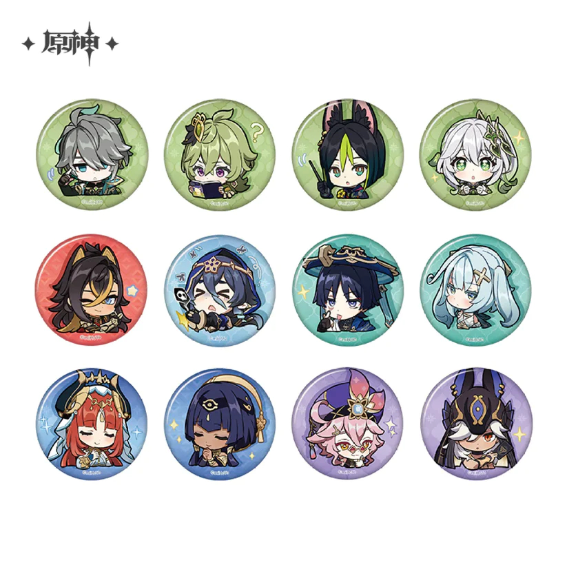 Huy hiệu Genshin Impact chính hãng - Phiên bản chibi expression