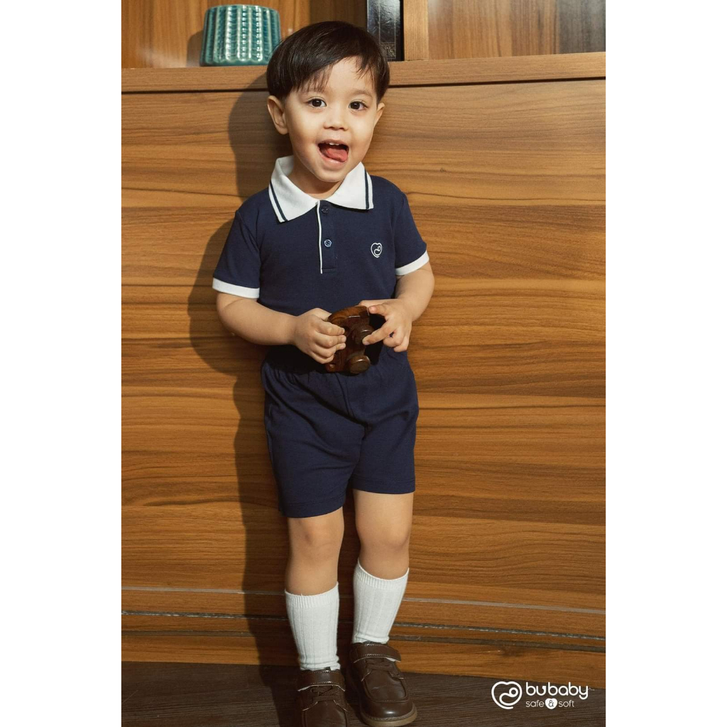 Bộ cộc tay polo màu trơn BUBABY