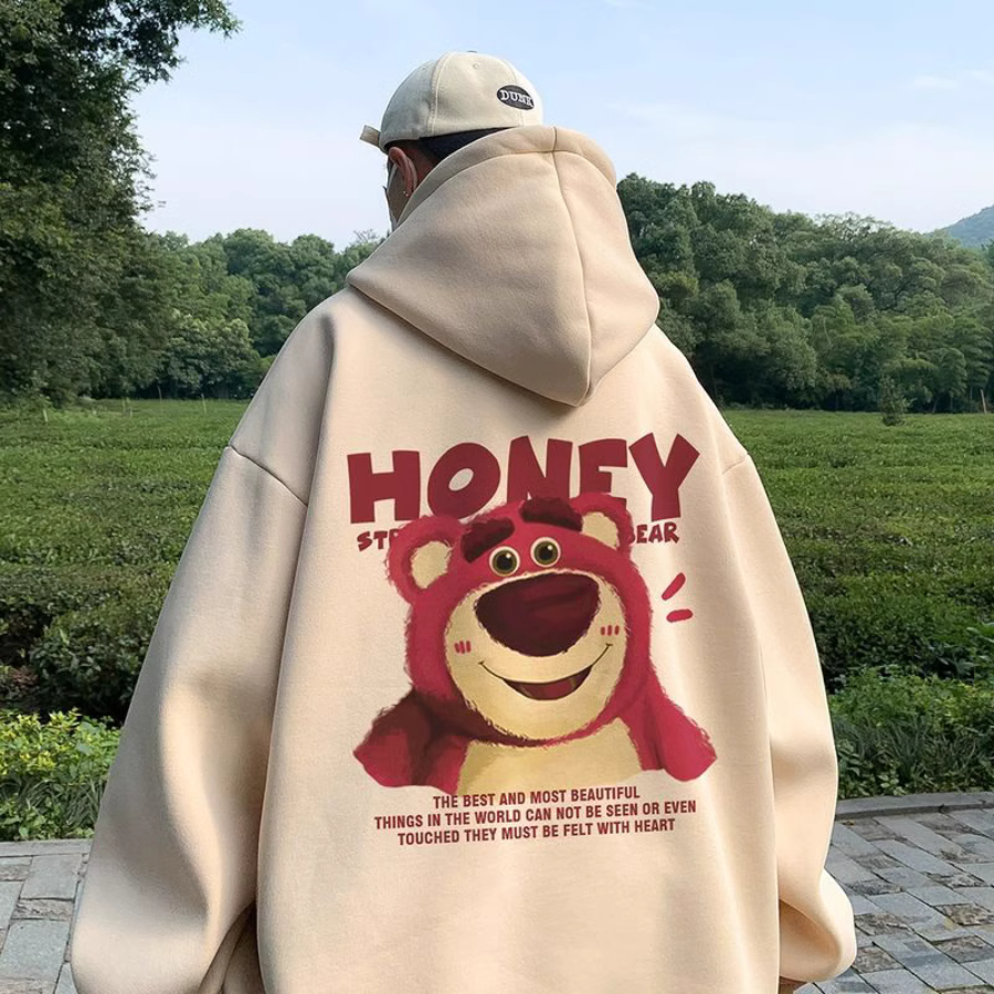 Khoác Nỉ Hoodie Gấu Dâu Phù Hợp Nam Nữ - Azura Store
