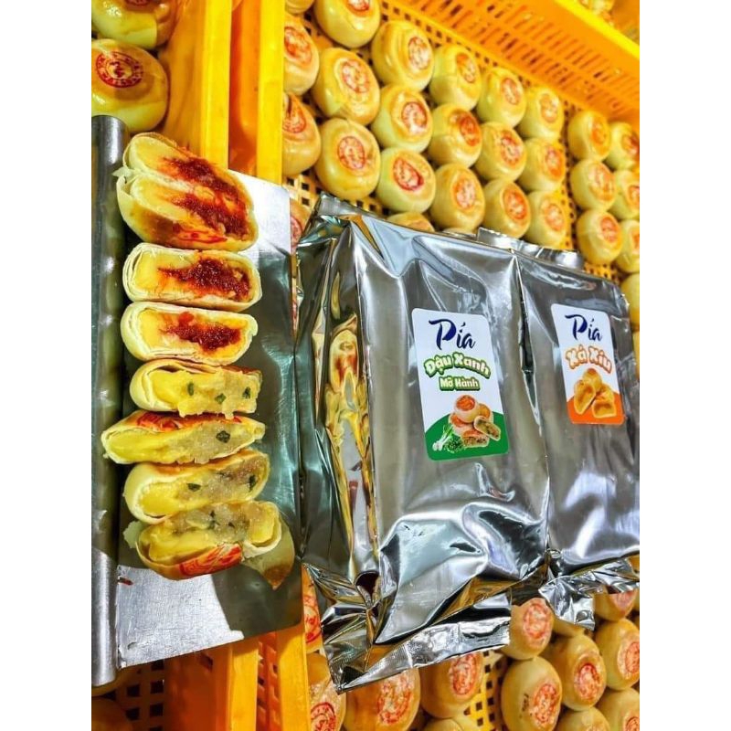 Bánh pía xá xíu,pía mở hành