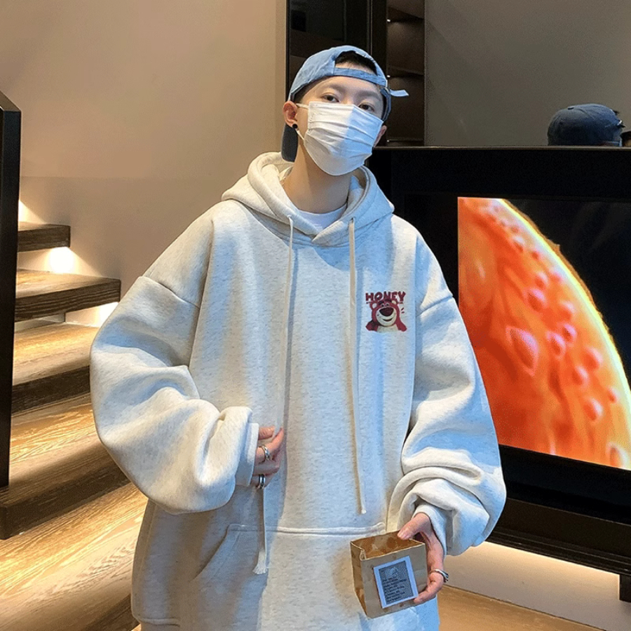Khoác Nỉ Hoodie Gấu Dâu Phù Hợp Nam Nữ - Azura3 Store