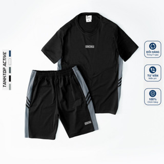 Bộ Thể Thao Nam CENTINO Quần Áo Thun Nam Vải Cá Sấu Co Dãn Thoáng Khí Mặc Nhà - C035