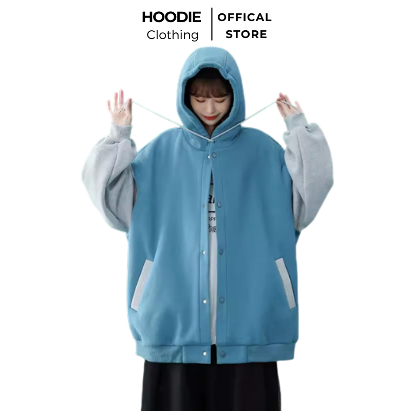 Áo Khoác Nỉ Bông Nam, Nữ Basic Unisex Nỉ From Rộng Màu Đen Xám HDBN750 Hoodie