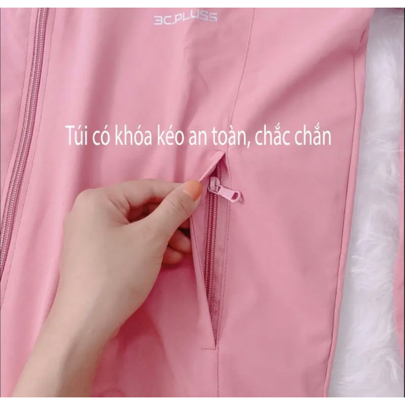 Áo khoác nữ 3C PLUS Áo gió 2 lớp 3C PLUS vải tráng bạc cao cấp chống nước