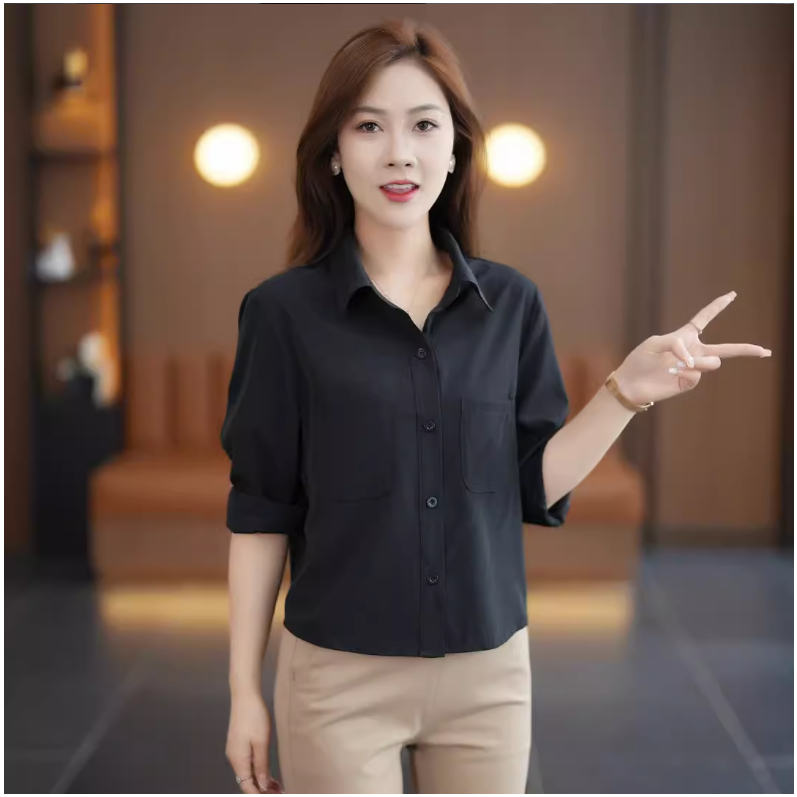 Áo sơ mi nữ dài tay chân ái cho mùa thu 2023