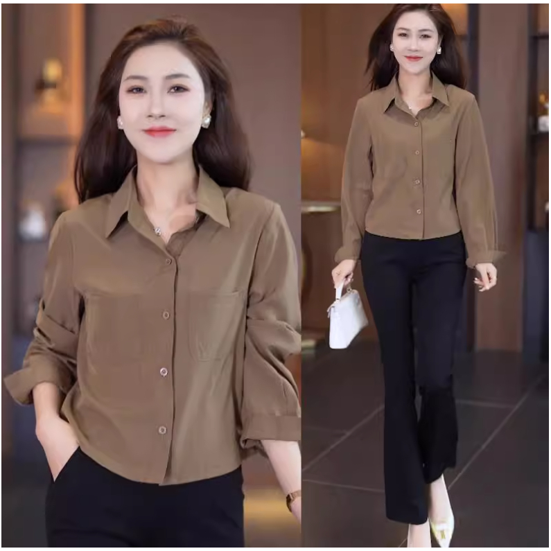 Áo sơ mi nữ dài tay chân ái cho mùa thu 2023