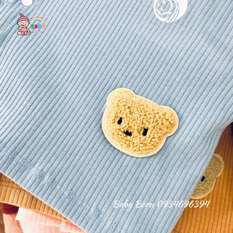 Gile Anminaza cúc lệch cotton tăm organic 100% tự nhiên mềm, dễ thương AMI0102