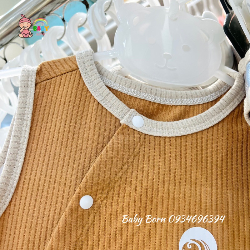 Gile Anminaza cúc lệch cotton tăm organic 100% tự nhiên mềm, dễ thương AMI0102