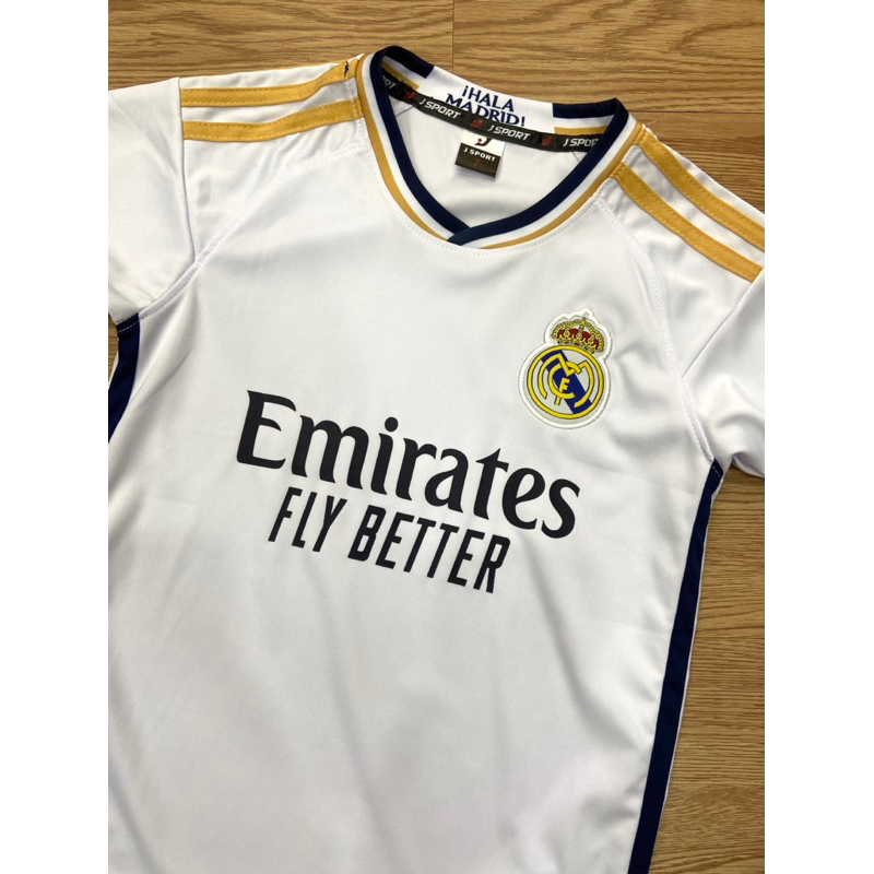 Bộ quần áo đá banh trẻ em REAL Madrid, Bộ quần áo bóng đá trẻ em in tên và số theo yêu cầu