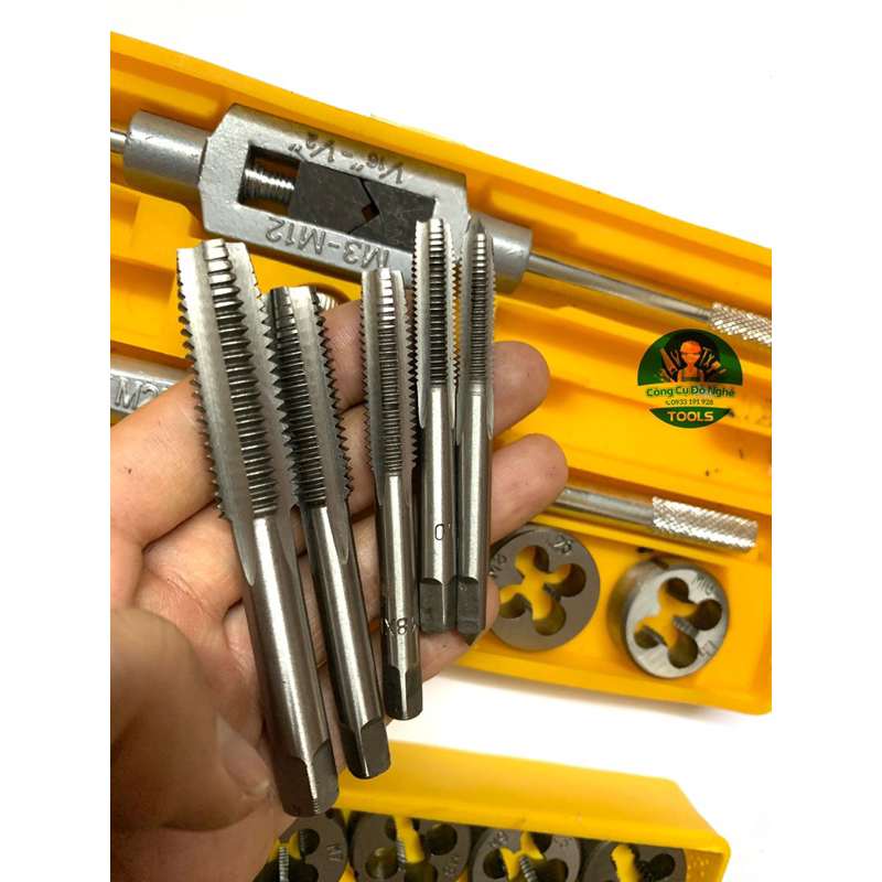 Bộ taro bàn ren tạo ren trong ngoài 12 chi tiết và 20 chi tiết loại tốt
