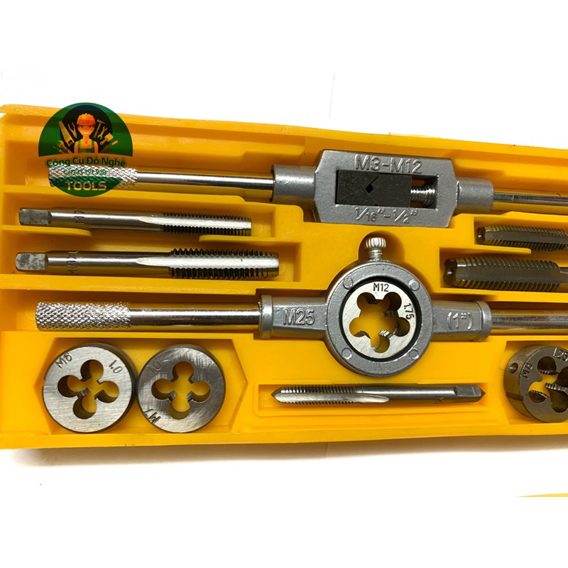 Bộ taro bàn ren tạo ren trong ngoài 12 chi tiết và 20 chi tiết loại tốt