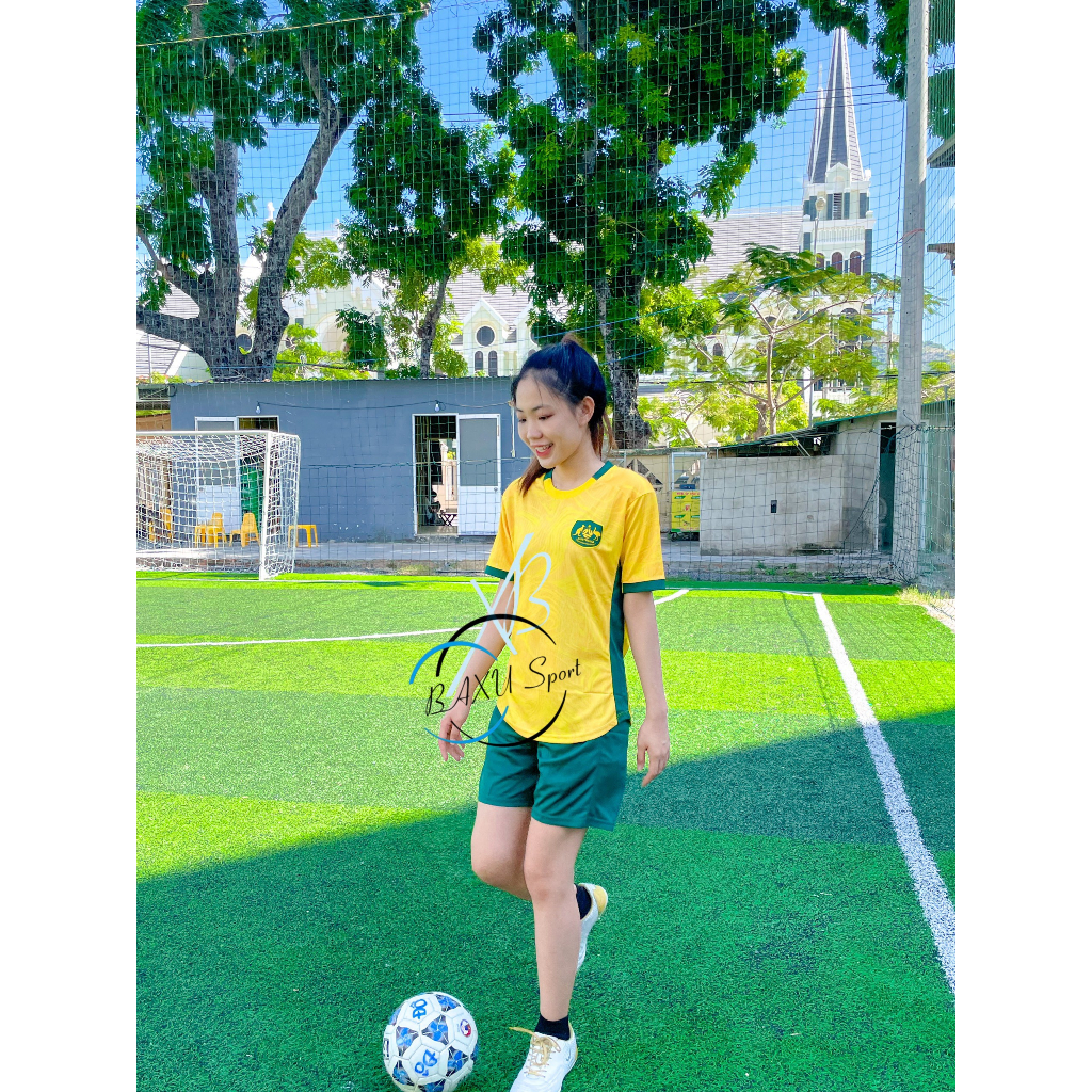 ÁO BÓNG ĐÁ ĐỘI TUYỂN ÚC THUN MÈ 2024 - BỘ QUẦN ÁO BÓNG ĐÁ TUYỂN ÚC VÀNG MẪU THẬT 2024 #BAXUSPORT